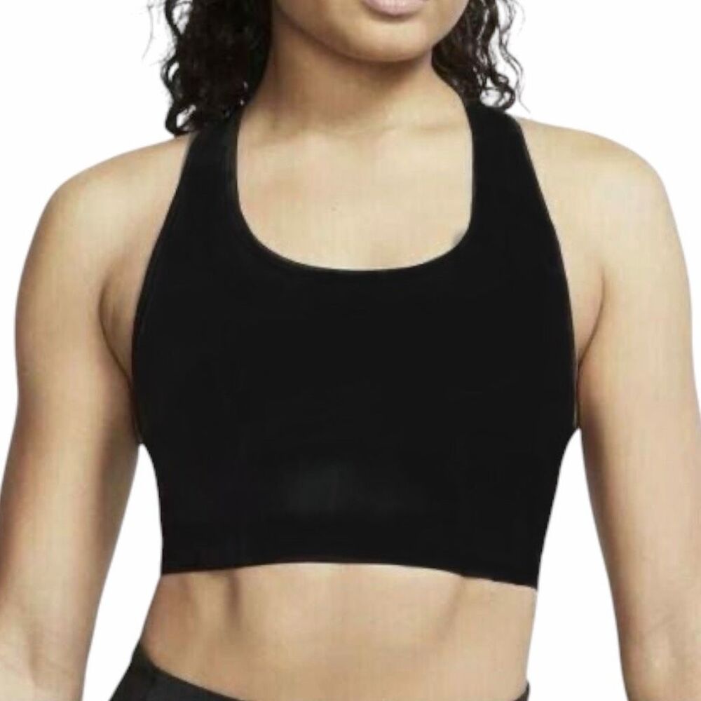 NIKE Women’s Black Dri-FIT Racerback Medium Support Sports Bra Size Medium